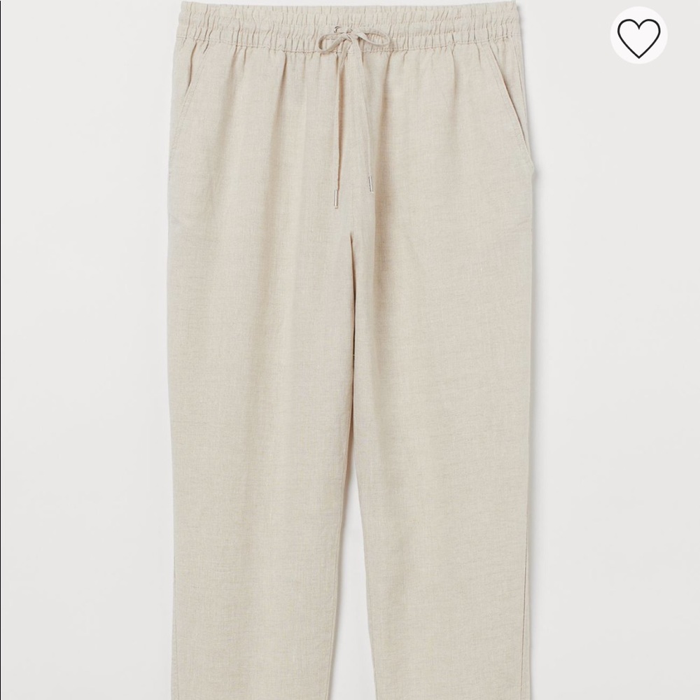 H&M Beige Linen Joggers 12